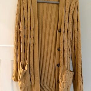 Cozy Cable Knit Cardigan - Tan